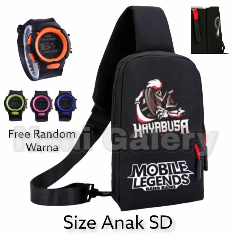 tas ssekolah anak SD model selempang - tas selmpang anak terbaru bonus jam sport anak