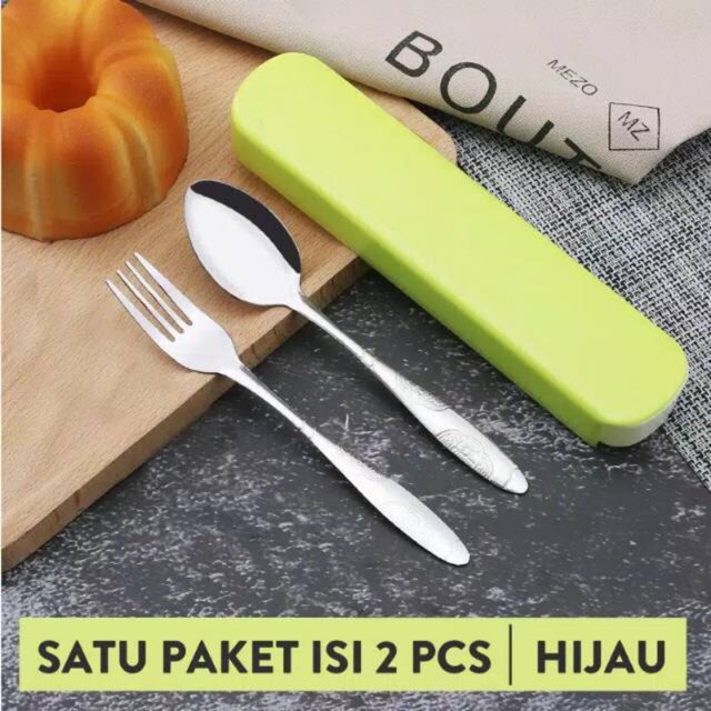 Set alat sendok makan dan garpu sendok garpu satu set stainless steel murah