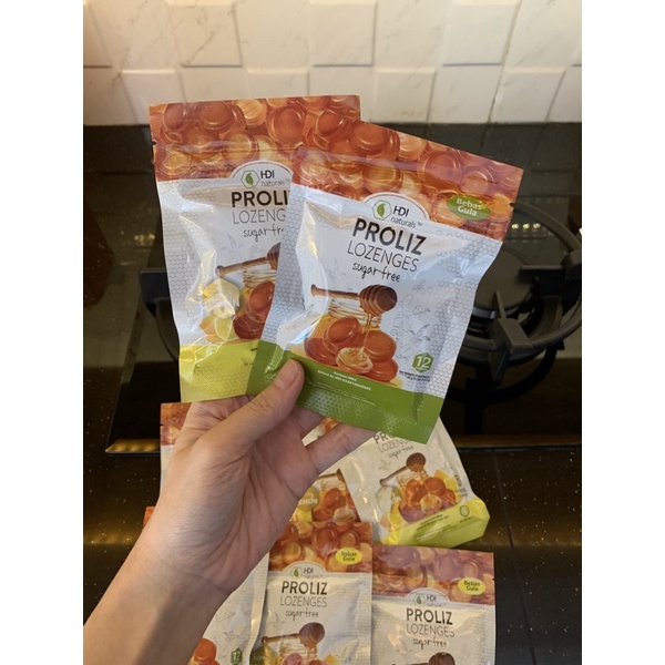 permen tenggorokan HDI proliz lozenges honey lemon / obat batuk / permen hisap