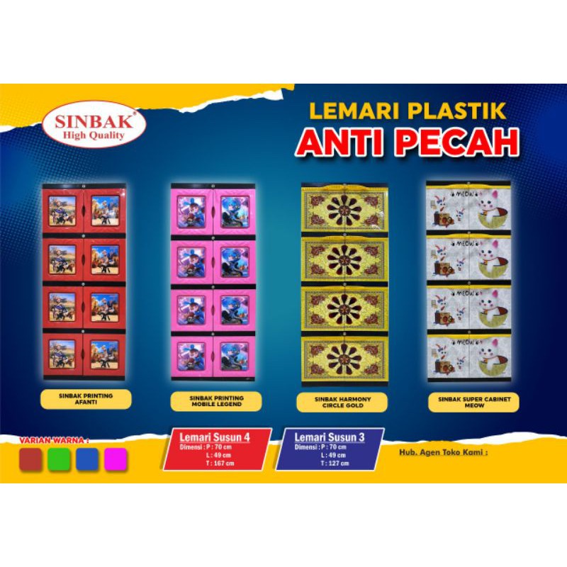 Lemari Plastik 4 Susun Sinbak Harga Pabrik