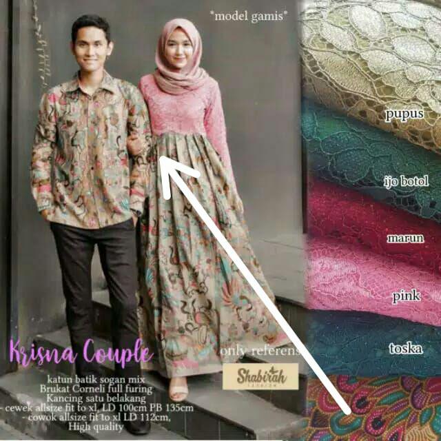 Couple Batik Gamis Brocade Krisna Cendrawasih Kamaratih Rinjani