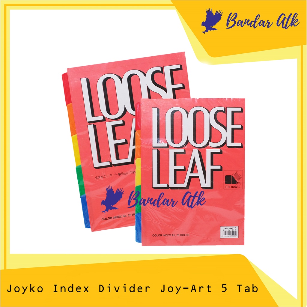 

Joyko JOY ART Pembatas Binder Note Index A5 B5 [1 PACK 5 WARNA]