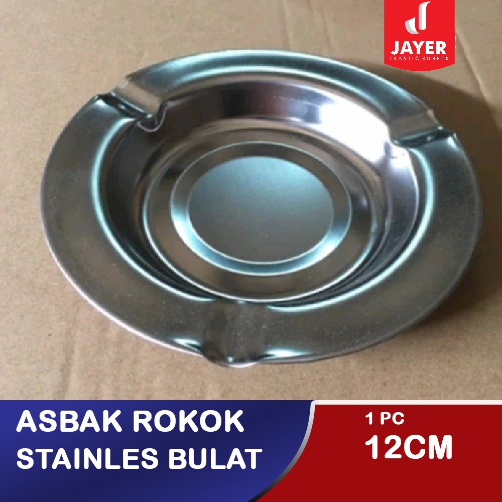 ASBAK  ROKOK BULAT STAINLES 12CM / Tempat Abu rokok bahan Stainless