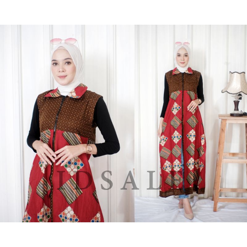 outer batik panjang outer batik wanita modern kondangan outer batik wanita modern kekinian vest bati