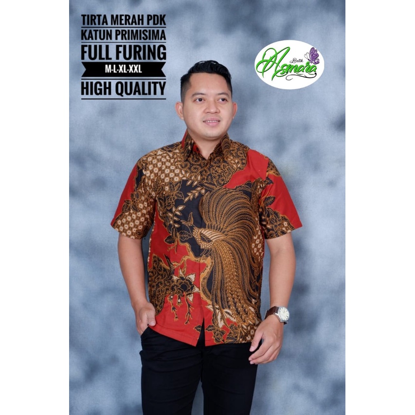 TIRTA MERAH ASMARA KEMEJA BATIK PRIA SOLO LENGAN PENDEK LAPIS FURING ATASAN PREMIUM MODERN ASTAKA COLET ALDIANSYAH PLENJAK BIRU GIYANDRA BIRU KAWUNG SEJAGAT LISANG GENI CIUNG BIRU SUJIWO KLASIK DRAJAD MERAH TIRTA KUNING KENCONO UNGU KAPAL KANDAS PARANG