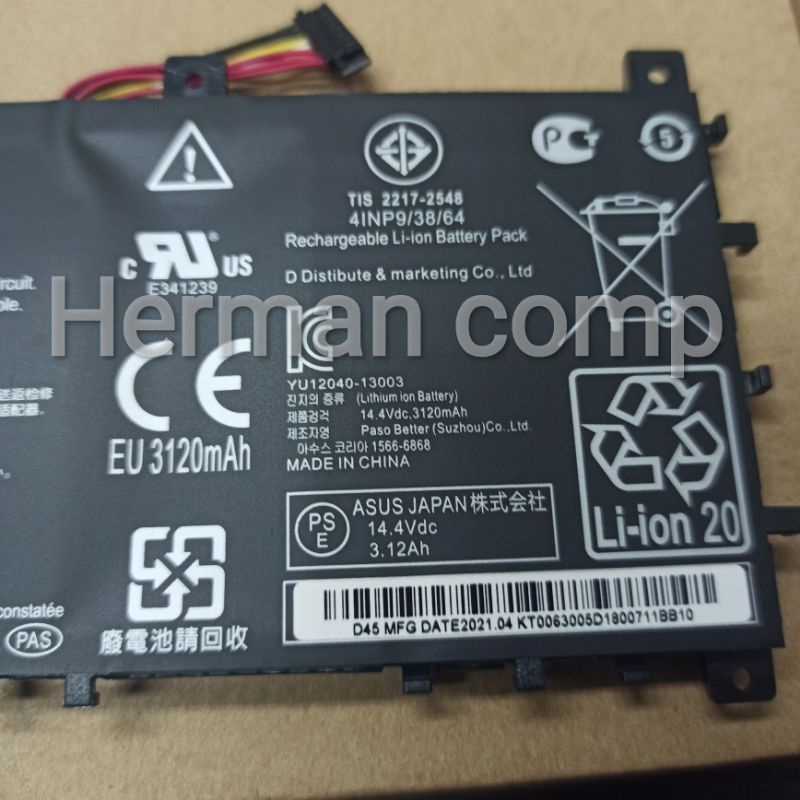 Original Baterai Laptop ASUS A451 S451 V451 SERIES B41N1304