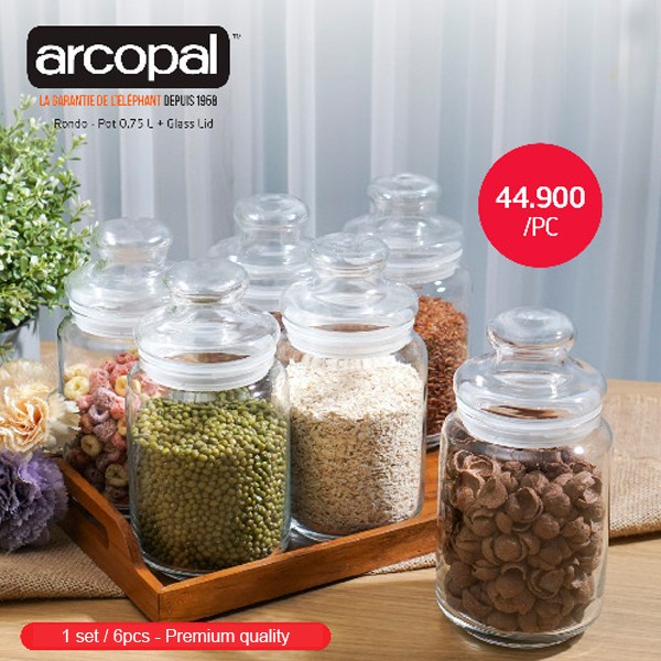 Toples kaca glass lid arcopal rondo premium quality