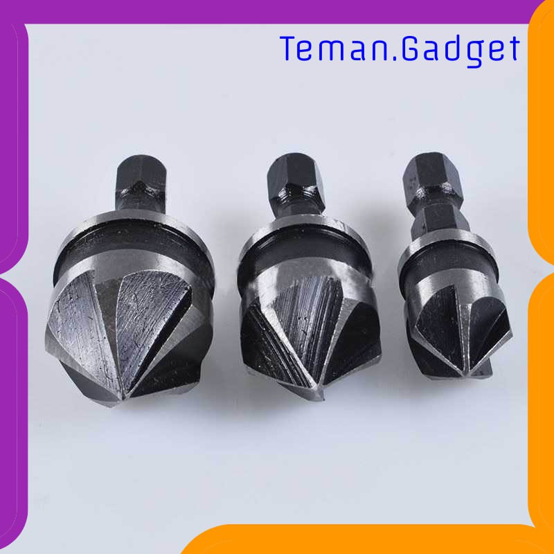 TG-DE057 Mayitr Mata Bor Drill Bit Countersink Carbon Steel 12 16 19mm 3 PCS