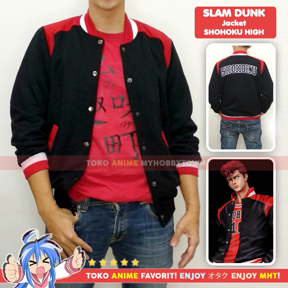 Jaket Hoodie Anime Slam Dunk Shohoku Sakuragi Hanamichi Rukawa Kaede Hisashi Mitsui Gori Cosplay Fashion