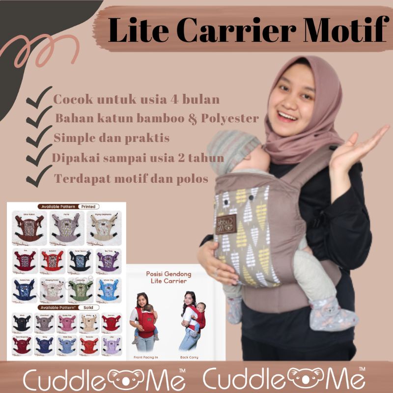Cuddle me Lite Carrier gendongan bayi depan gendongan SSC perlengkapan bayi Gendongan cuddle me