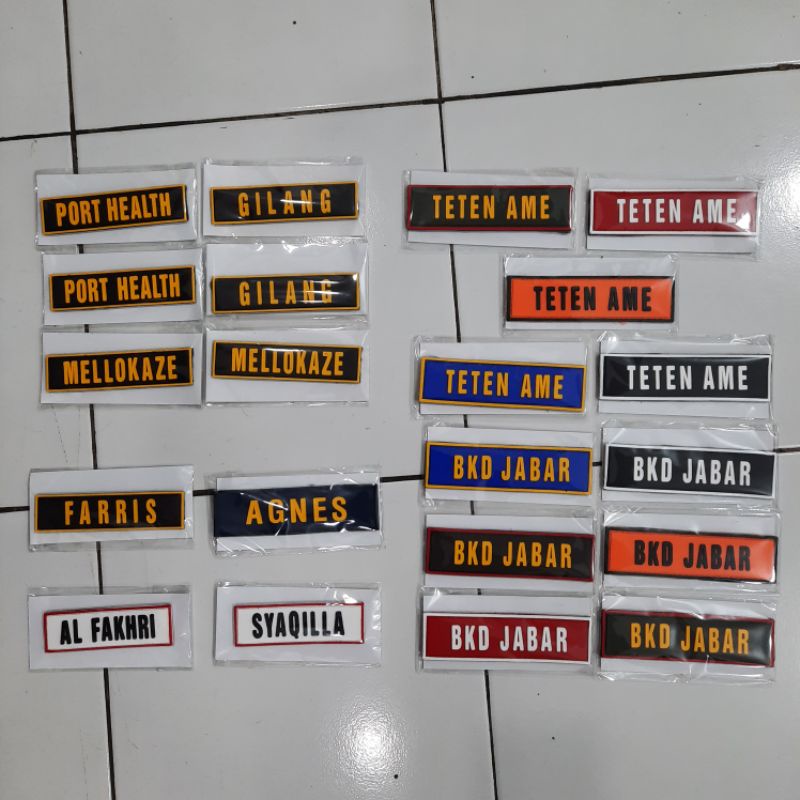 Nametag / Patch Rubber / Papan Nama Karet Custom Logo