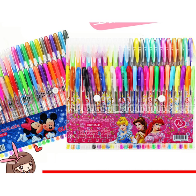 Set Bolpoin Warna Kartun Disney Isi 12 / 24 pcs / Set Pulpen Warna Anak Karakter PRINCESS