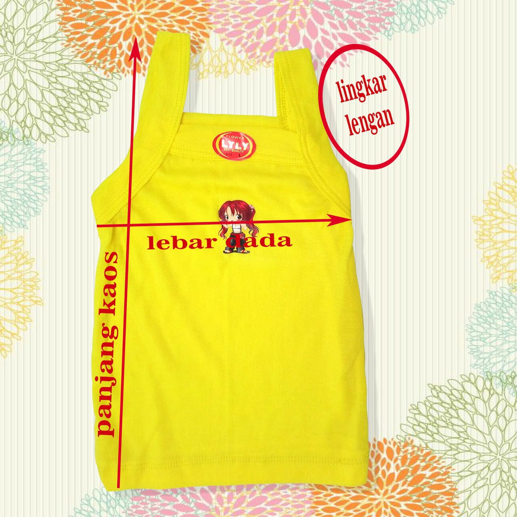KAOS ANAK BAYI SINGLET PEREMPUAN WARNA MOTIF KARAKTER-2