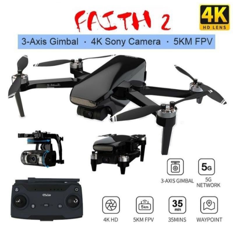DRONE CFLY FAITH2 3 AXIS GIMBAL KAMERA SONY 4K C-FLY FAITH 2