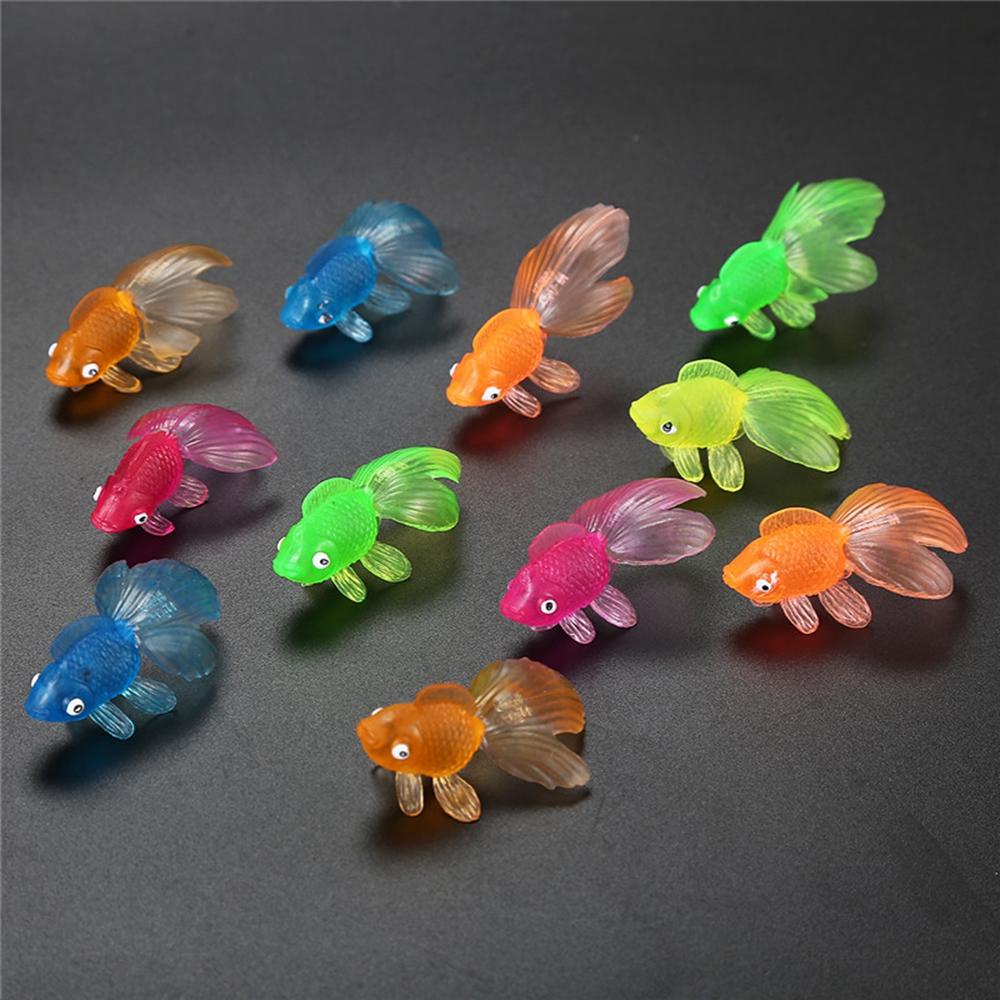 Rebuy Mainan Anak Colorfor 20pcs /set Mini Karet Lembut Bayi Pantai Mainan Simulasi Ikan Mas