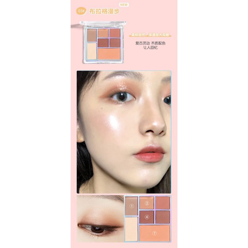 LAMEILA 5082 MULTIPLE FACE PALETTE EYESHADOW HIGHLIGHTER CONTOUR BLUSHER PALETTE 7 COLORS