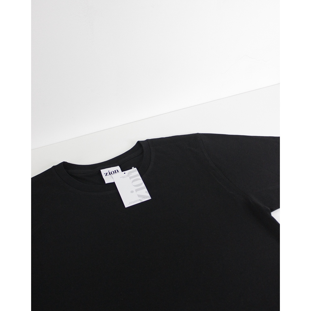 ZION Basic Kaos Polos Cotton Combed 24s - Hitam Size M-XL