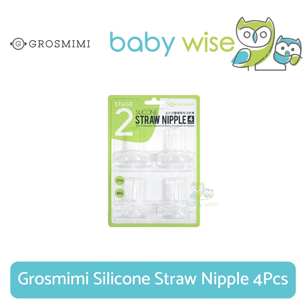 Grosmimi Silicone Straw Nipple 4Pcs