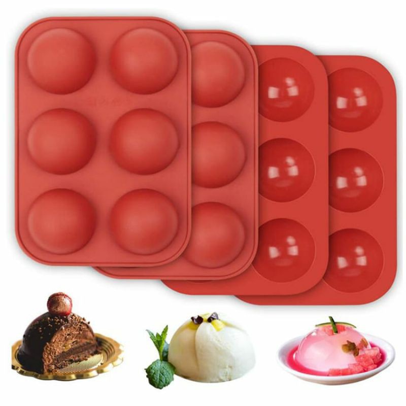 Cetakan Kue Cetakan Donat Silicone 6 Lubang Baking Mold Dome 6 Lubang Cetakan Coklat BPA Free