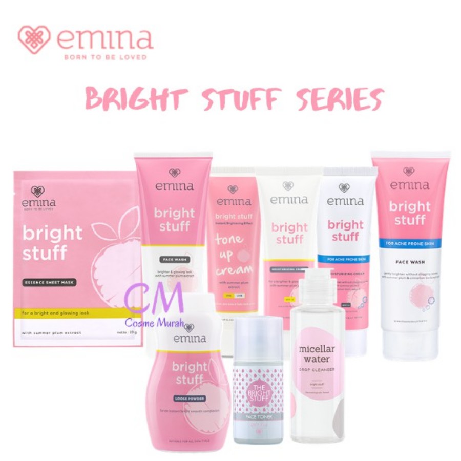 EMINA Bright Stuff Series dan Acne Prone | Moisturizing Cream Toner Face Wash Tone Up Mask Serum-3