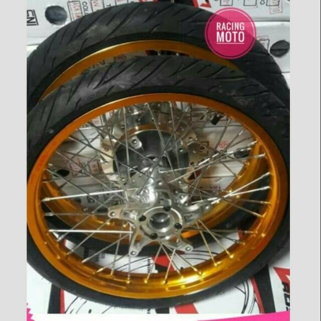 VELG ROSSI SEPAKET MOTOR CB 150NEW-CB 150R RING17X140 UDAH STEL VELG PLUS BAN DAN WARNA BISA REQUEST