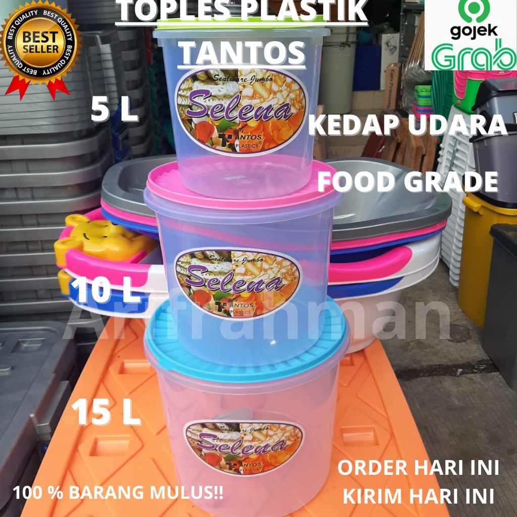 TANTOS - Toples Kue Kering / Toples Plastik 5 10 16 Liter