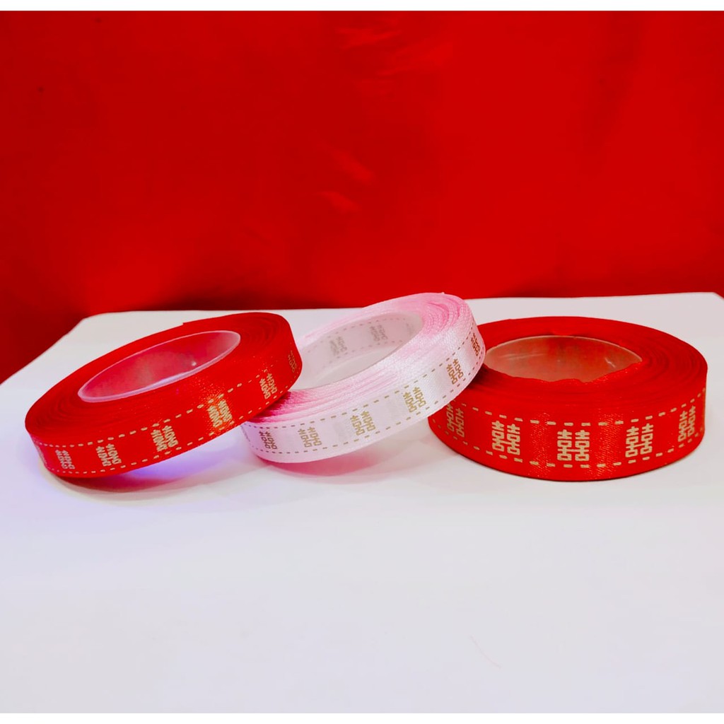 

Pita Roll Shuang Xi Bahan Kain Satin/Pita Wedding/Pita Sangjit/Pita Nikahan/Pita Xuang Xi
