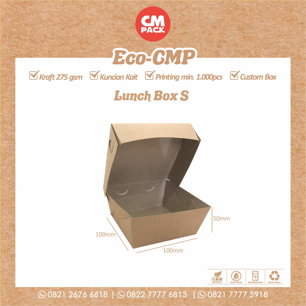 

CMP ECO KRAFT LUNCH BOX SMALL ( 1 PACK ISI 50 PCS )