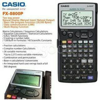 

Promo Casio Calculator FX 5800 P 5800P Programmable Scientific Garansi Resmi Casio 1 Tahun OriginaL