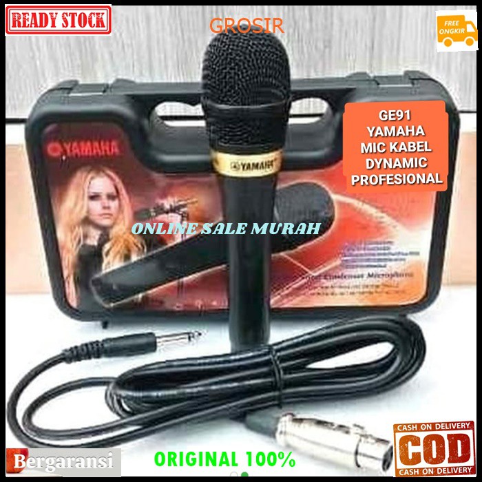 G91 Yamaha legendary Mic kabel dynamic Microphone cable mik karaoke mikrophone vocal vokal audio sound system sistem pengeras suara pro profesional legendaris G91   BISA SEGALA JENIS ALAT AUDIO  GK PAKE BATERAI LANGSUNG NYALA  Cocok untuk yang suka karaok