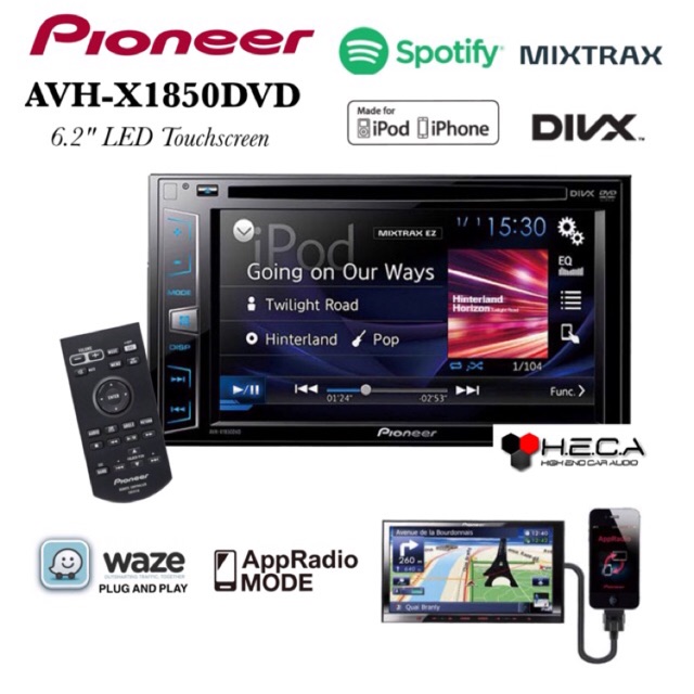 Pioneer AVH-X1850DVD Tape Mobil AVHX1850DVD Double Din AVH X1850 DVD Head Unit AVH X1850DVD Audio