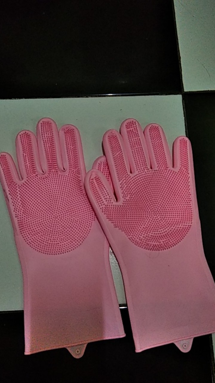 Sarung Tangan Cuci Piring Spons Dapur Wastafel Silikon Perabotan Perlengkapan Rumah Sabun Piring