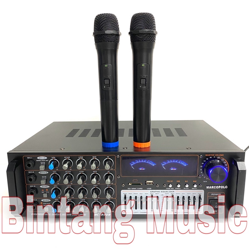 Marcopolo MC 9908 Amplifier Power 600W, Bluetooth Karaoke
