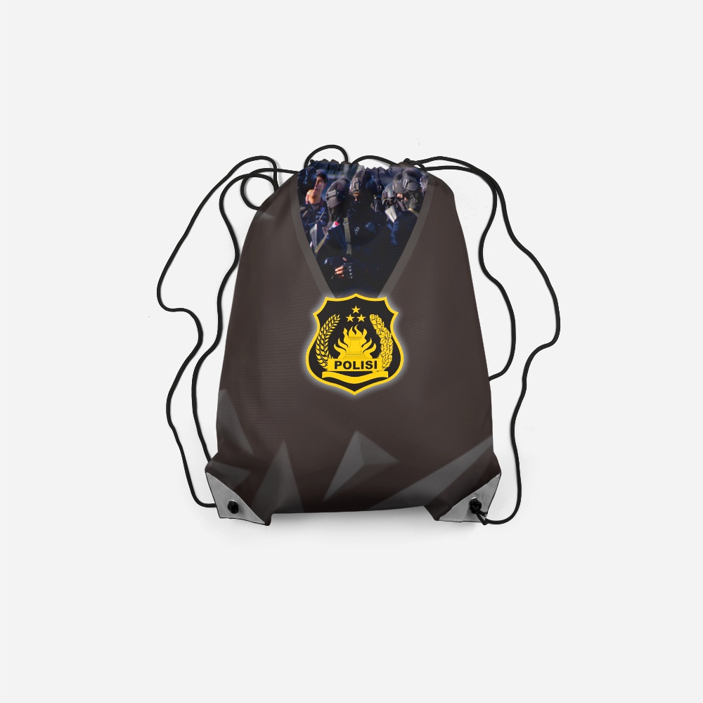 Tas Serut Motif Polisi | String Bag Keren Polisi FullPrint