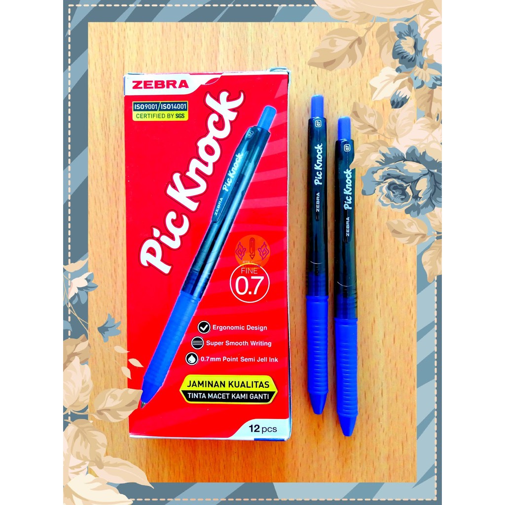 

Pulpen Gel Cetrek Zebra Pic Knock S.Gel Retrack Fine Biru 0,7 mm