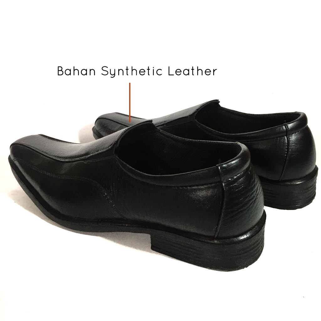 Sale!! Sale!! Sepatu Kerja Kantoran Formal Cowok Bahan Synthetic Leather / Sepatu Kerja Pria Simpel Warna Hitam Murah dan Elegan