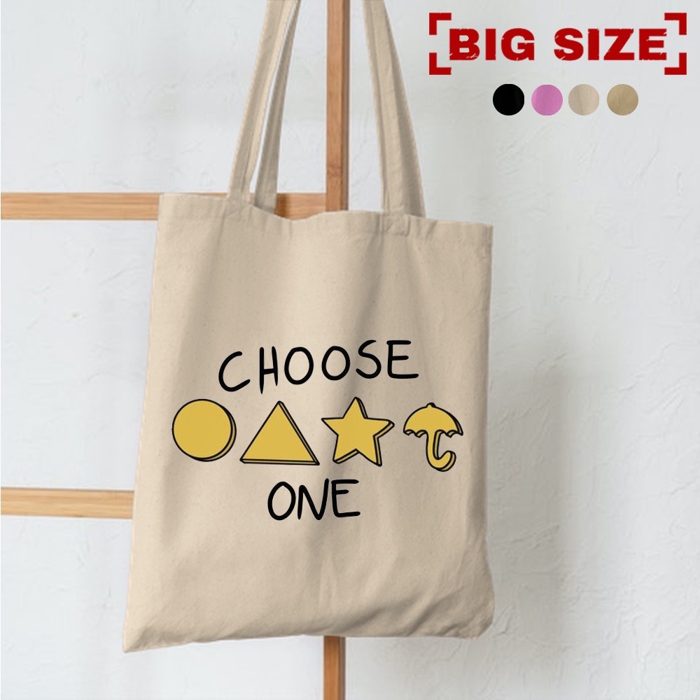 1.1 PROMO 2022 TOTE TERBARU RESLETING TOTEBAG KPOP / TOTE BAG KPOP / KOREA / ANIMAL / ICE CREAM TOTE UKURAN BESAR RESLETING KANVAS WARNA HITAM MARUN NAVY KREM