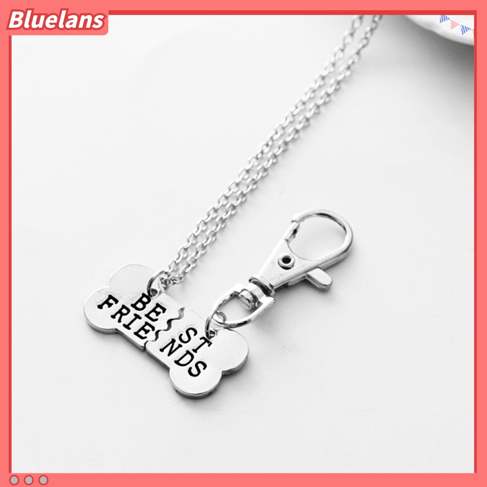 2pcs / Set Kalung Dan Gantungan Kunci Bentuk Tulang Anjing Untuk Wanita