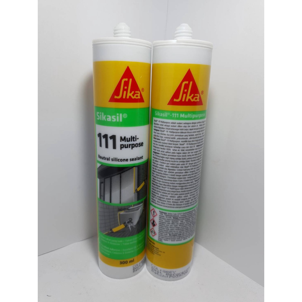 Silicon Sealant Sika Grey, Black, White dan Clear // Lem Silikon Sikasil 111 Netral Multi Purpose