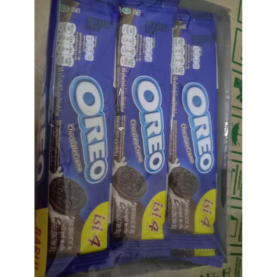 

OREO KRIM COKLAT 4 BUTIR ISI 12 PAK / BOX