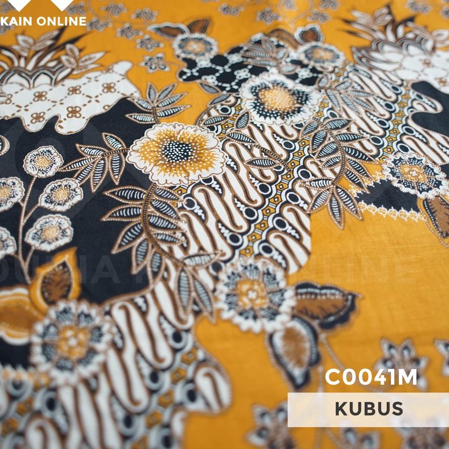 ➴ DKO Kain LYCRA Premium Cotton Stretch Motif Selendang Kuning ➯