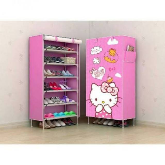 Lemari sepatu portable hello kitty