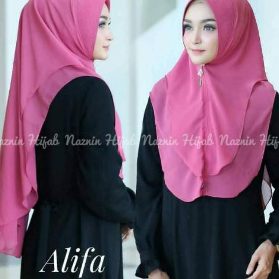 [COD]Hijab Khimar Diamond Babydoll 2 Layer Livia /Jilbab Khimar Syar`i || Hijab Lebaran || Fashion wanita (jilbab pet antem bahan diamond crepe dua lapis model penguin)