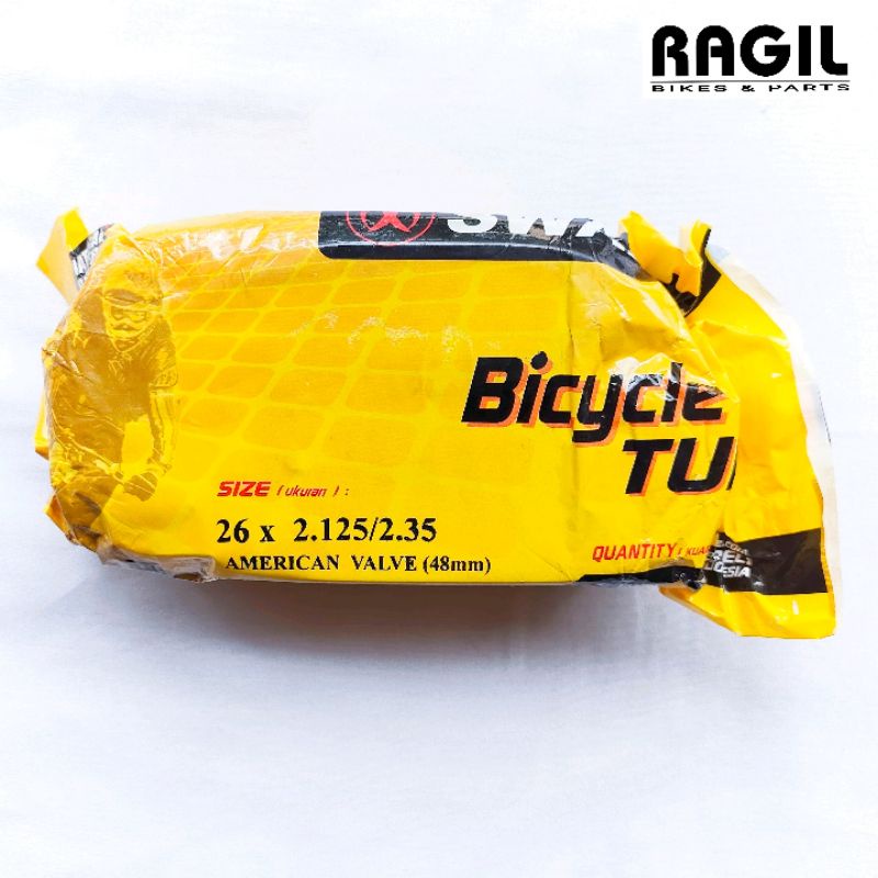 BAN DALAM SEPEDA 48MM 26 x 2.10 2.125 2.20 2.25 2.30 2.35 SWALLOW DOP PANJANG 48 MM 48MM AV AMERICAN