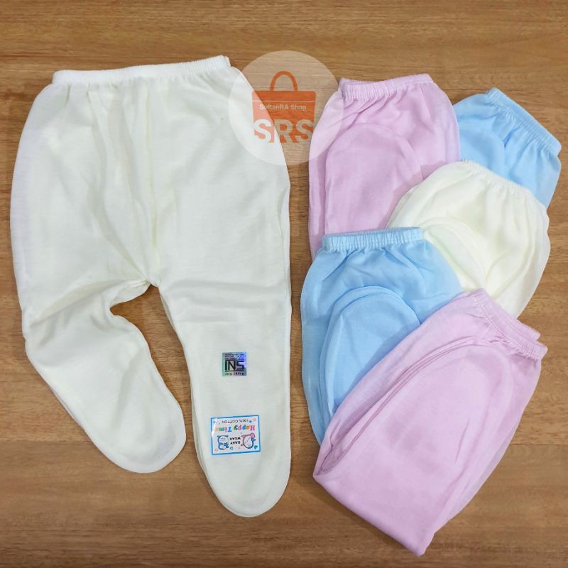 6 Pcs (1/2 Lusin) Celana Panjang Bayi Tipis SNI 0-4 Bulan COTTON TIPIS Happy Time Polos Baby Wear