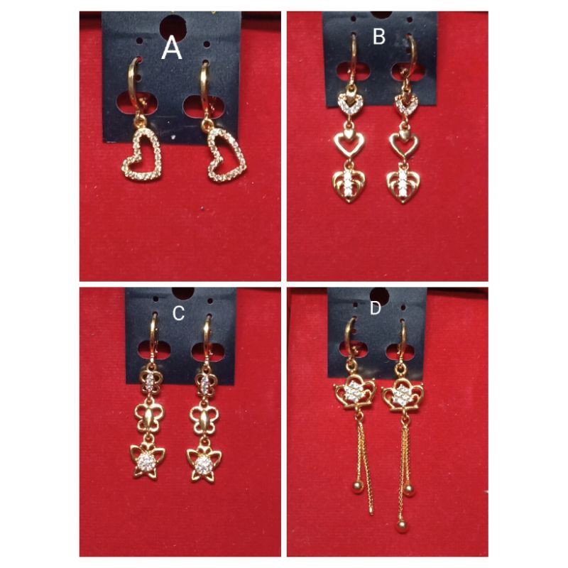 L1. Anting xuping wanita lapis emas dgn mata zircon