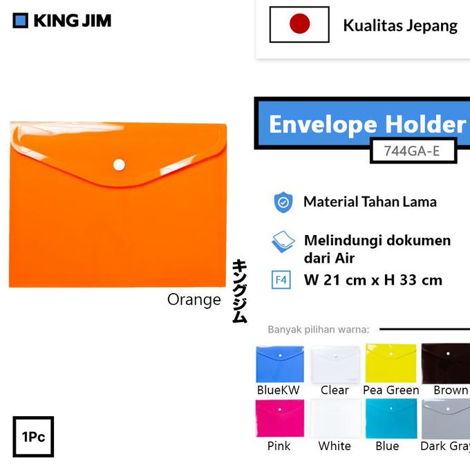 

Map Kancing Plastik Envelope Holder Folio F4 King Jim 744Ga-E-F4