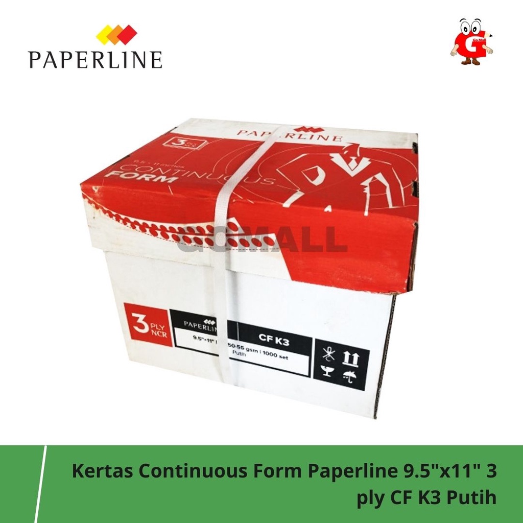 

Kertas Continuous Form Paperline 9.5"x11" 3 ply CF K3 Putih