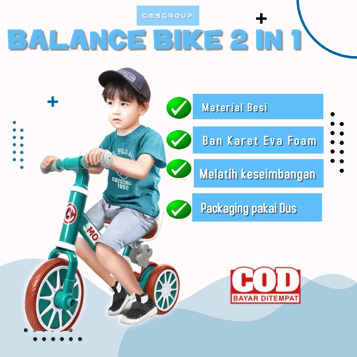 SEPEDA BALANCE  BIKE 2 IN 1 PAKAI PEDAL