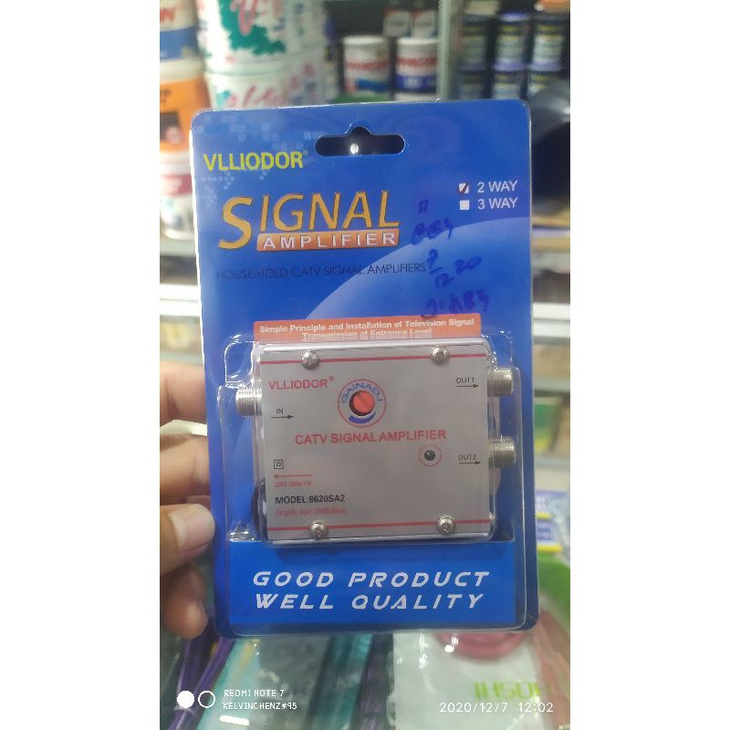 Signal Amplifier 2 way VLLIODOR Penguat Sinyal TV